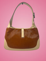 Gucci Jackie Brown Pony Hair Shoulder Bag