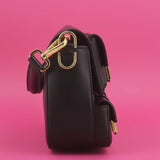 Fendi Zucca FF Multi Pocket Baguette Black Leather