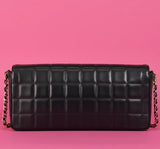 Chanel East West Chocolate Bar Bag Black Lambskin