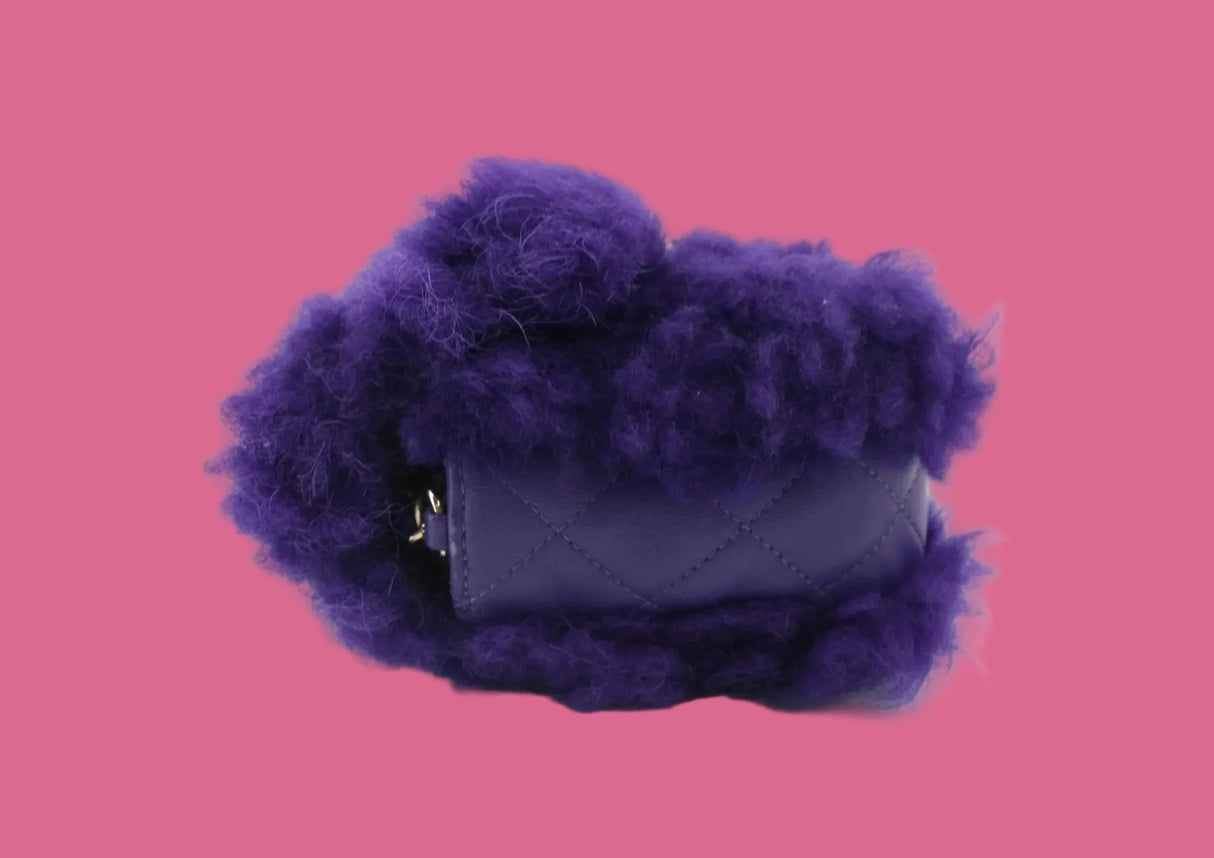 Chanel CC Chain Flap Bag Purple Fur