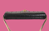 Chanel East West Chocolate Bar Bag Black Lambskin