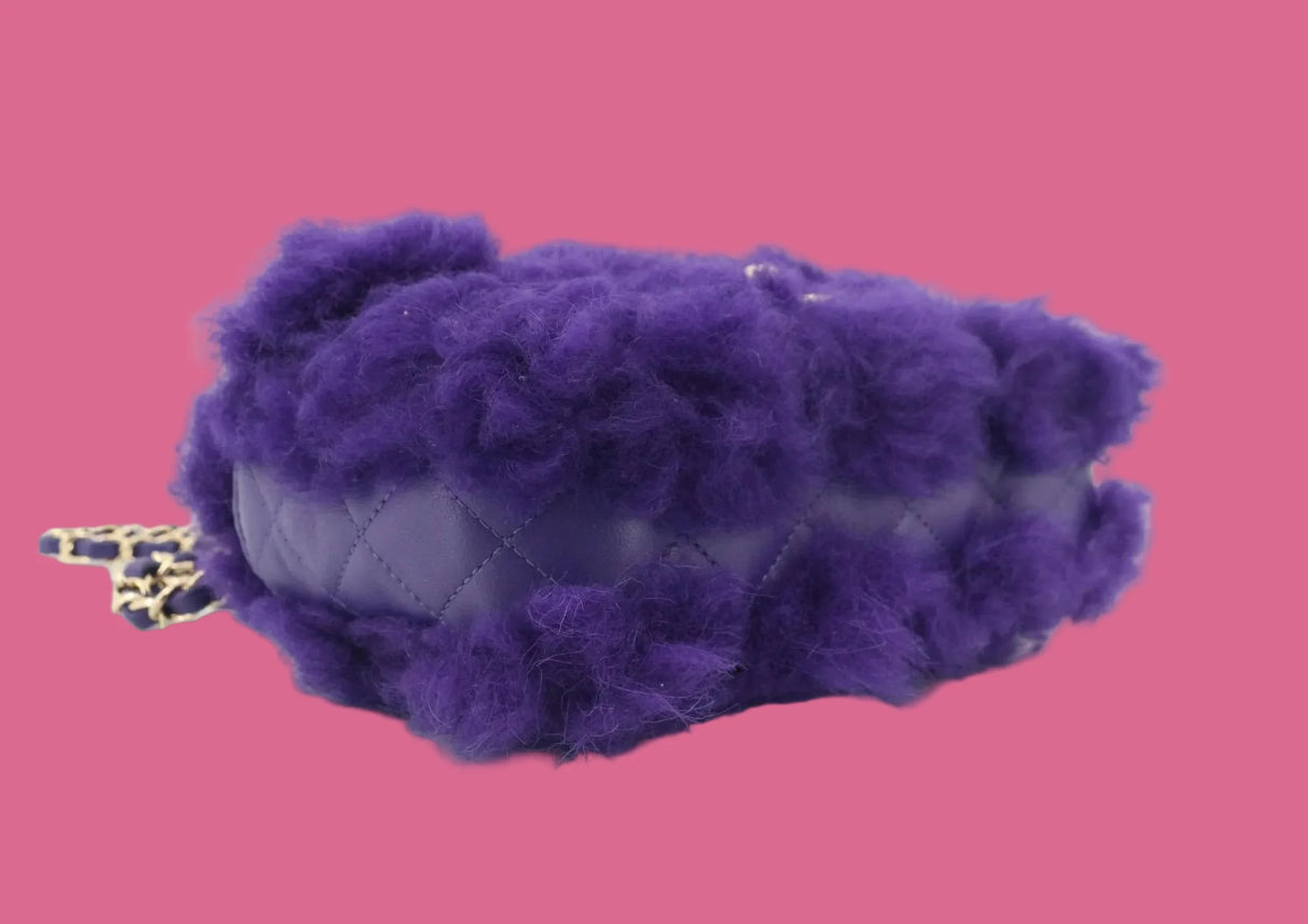 Chanel CC Chain Flap Bag Purple Fur