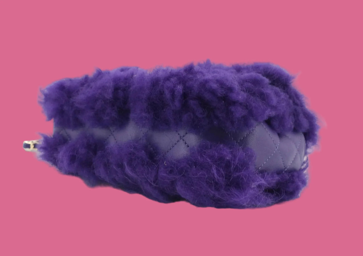 Chanel CC Chain Flap Bag Purple Fur