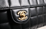 Chanel East West Chocolate Bar Bag Black Lambskin
