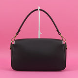 Fendi Zucca FF Multi Pocket Baguette Black Leather
