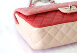 Chanel Pink Colorblock Matelassé Quilted Lambskin Chain Shoulder Bag