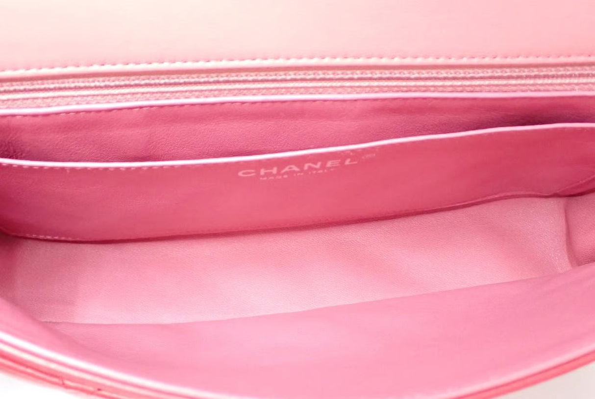 Chanel Pink Colorblock Matelassé Quilted Lambskin Chain Shoulder Bag