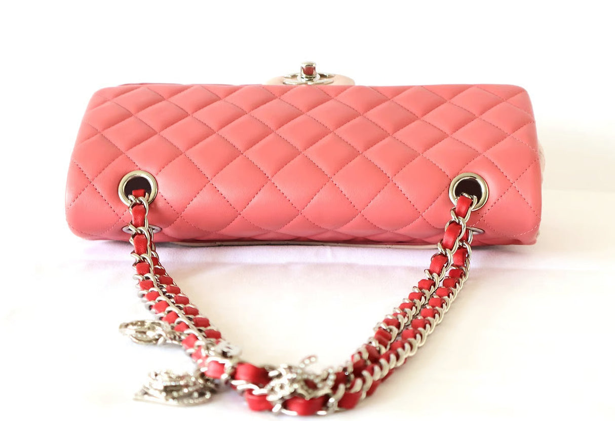 Chanel Pink Colorblock Matelassé Quilted Lambskin Chain Shoulder Bag