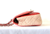 Chanel Pink Colorblock Matelassé Quilted Lambskin Chain Shoulder Bag