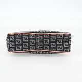 #45 Fendi Zucchino Canvas Hand Bag Black Gold