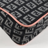 #45 Fendi Zucchino Canvas Hand Bag Black Gold