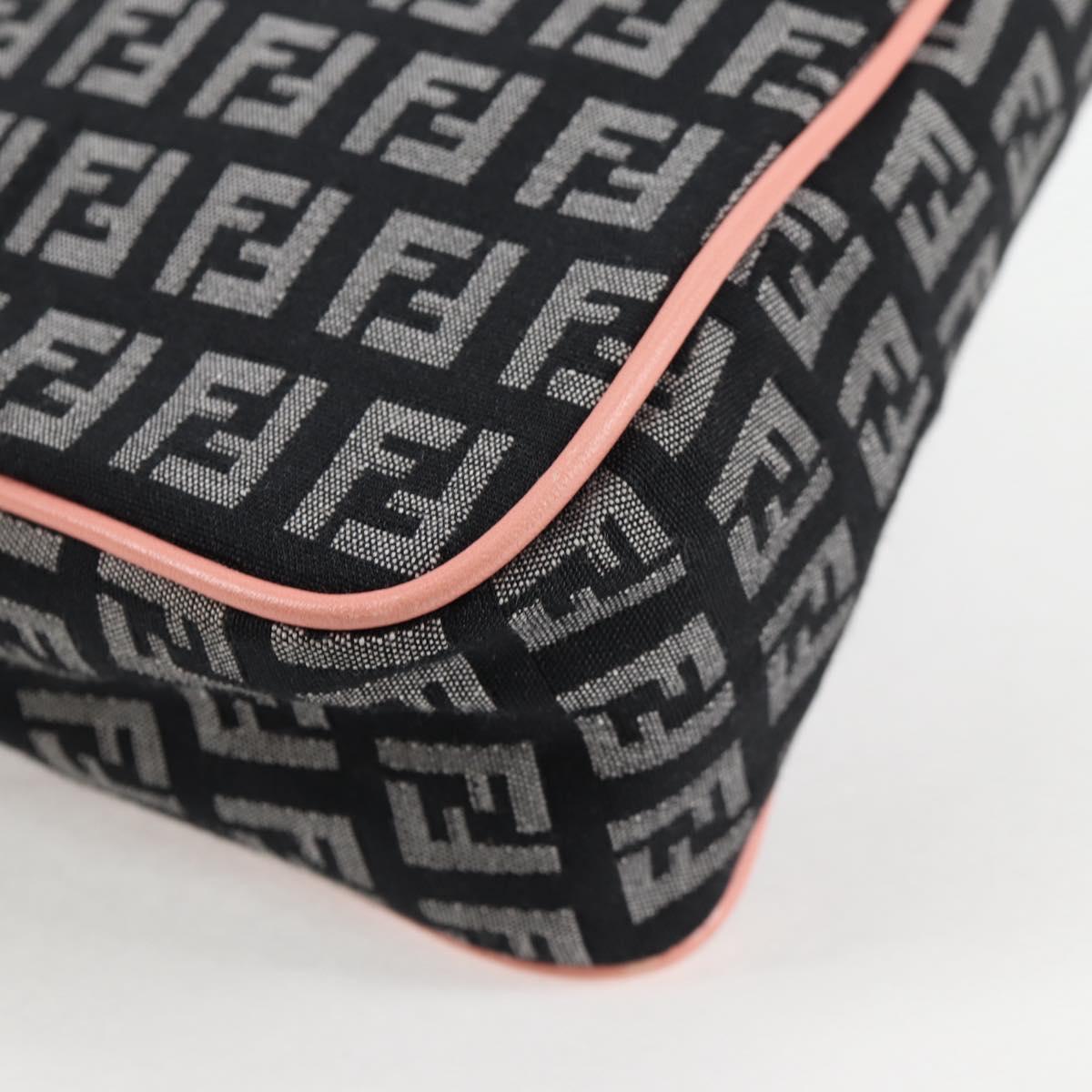 #45 Fendi Zucchino Canvas Hand Bag Black Gold