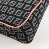 #45 Fendi Zucchino Canvas Hand Bag Black Gold