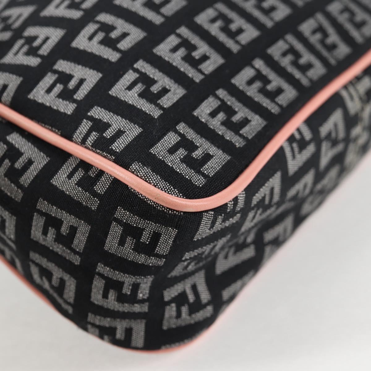 #45 Fendi Zucchino Canvas Hand Bag Black Gold
