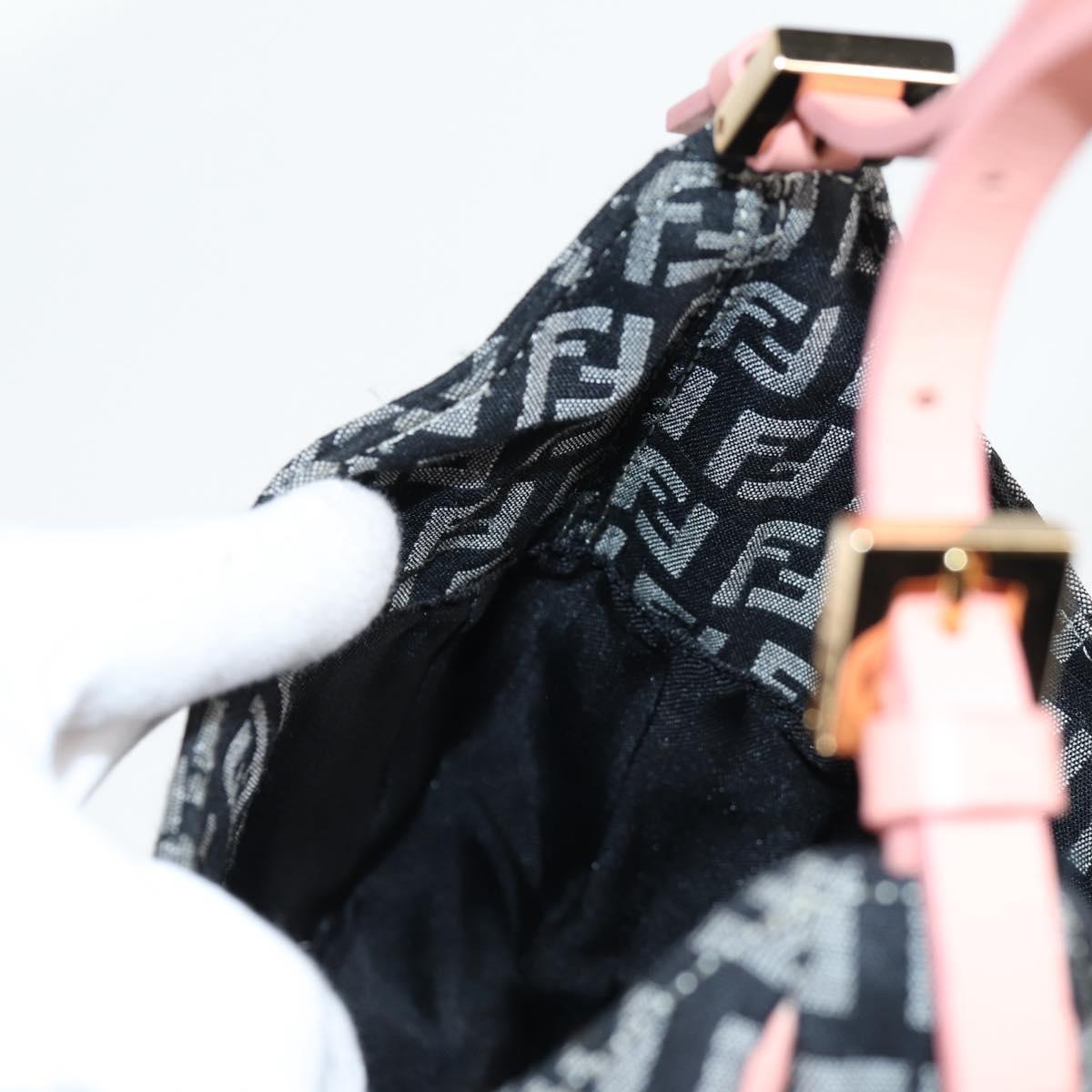 #45 Fendi Zucchino Canvas Hand Bag Black Gold