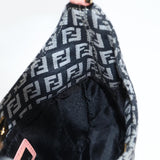 #45 Fendi Zucchino Canvas Hand Bag Black Gold