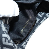 #45 Fendi Zucchino Canvas Hand Bag Black Gold