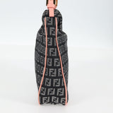 #45 Fendi Zucchino Canvas Hand Bag Black Gold