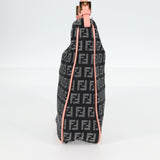 #45 Fendi Zucchino Canvas Hand Bag Black Gold