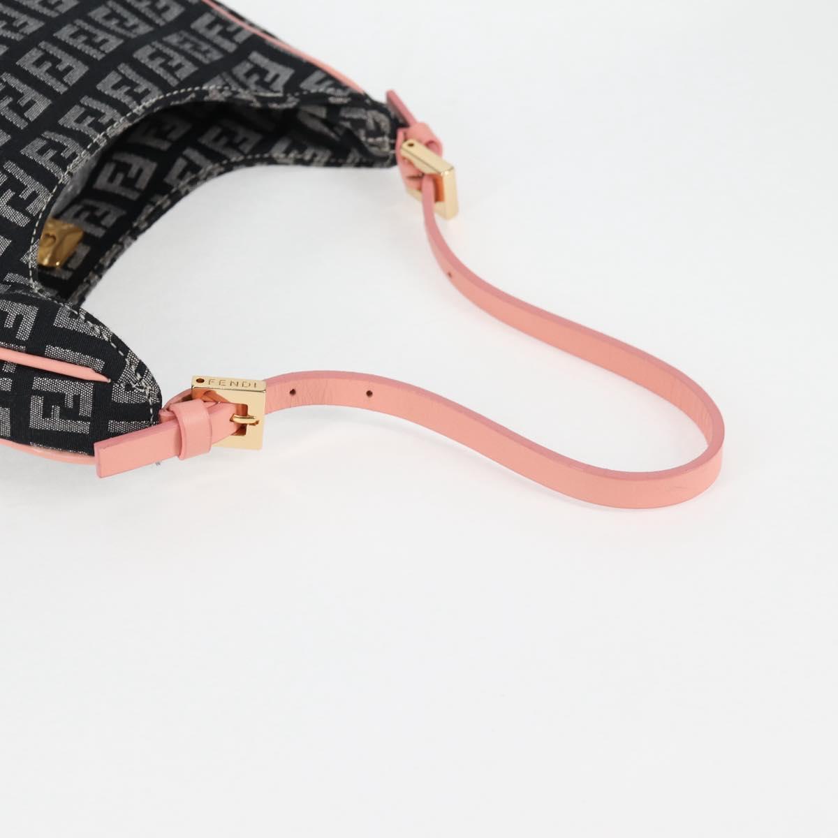 #45 Fendi Zucchino Canvas Hand Bag Black Gold