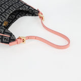 #45 Fendi Zucchino Canvas Hand Bag Black Gold