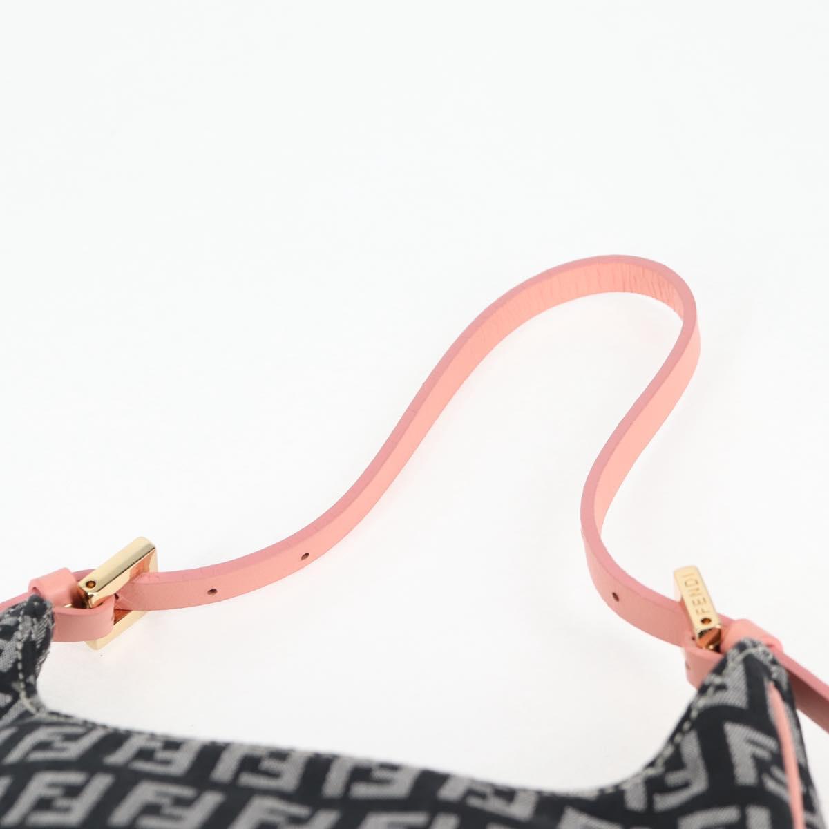 #45 Fendi Zucchino Canvas Hand Bag Black Gold