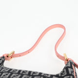 #45 Fendi Zucchino Canvas Hand Bag Black Gold