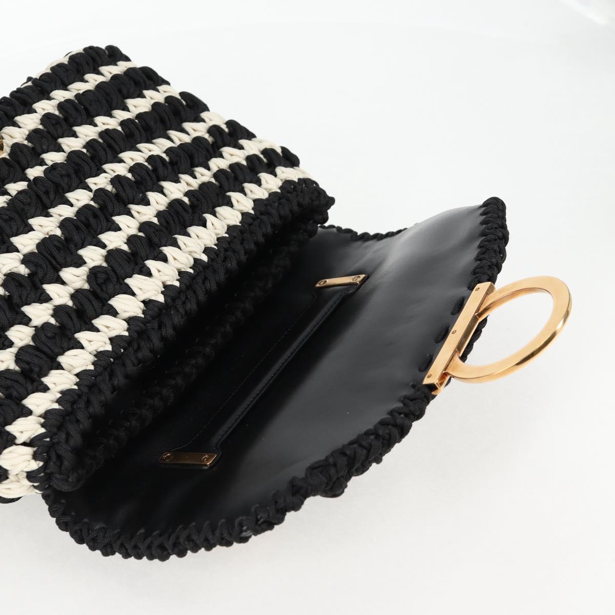 #49 Salvatore Ferragamo Margot Gancini Bag Polyester 2Way White Black