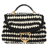 #49 Salvatore Ferragamo Margot Gancini Bag Polyester 2Way White Black