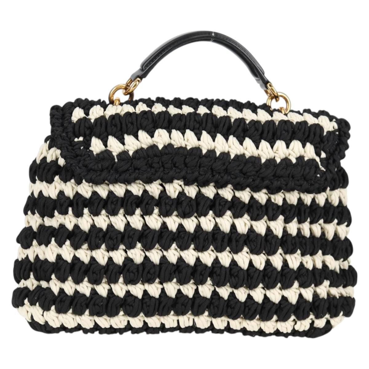 #49 Salvatore Ferragamo Margot Gancini Bag Polyester 2Way White Black