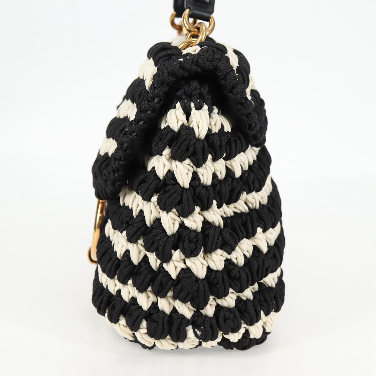#49 Salvatore Ferragamo Margot Gancini Bag Polyester 2Way White Black