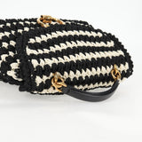 #49 Salvatore Ferragamo Margot Gancini Bag Polyester 2Way White Black