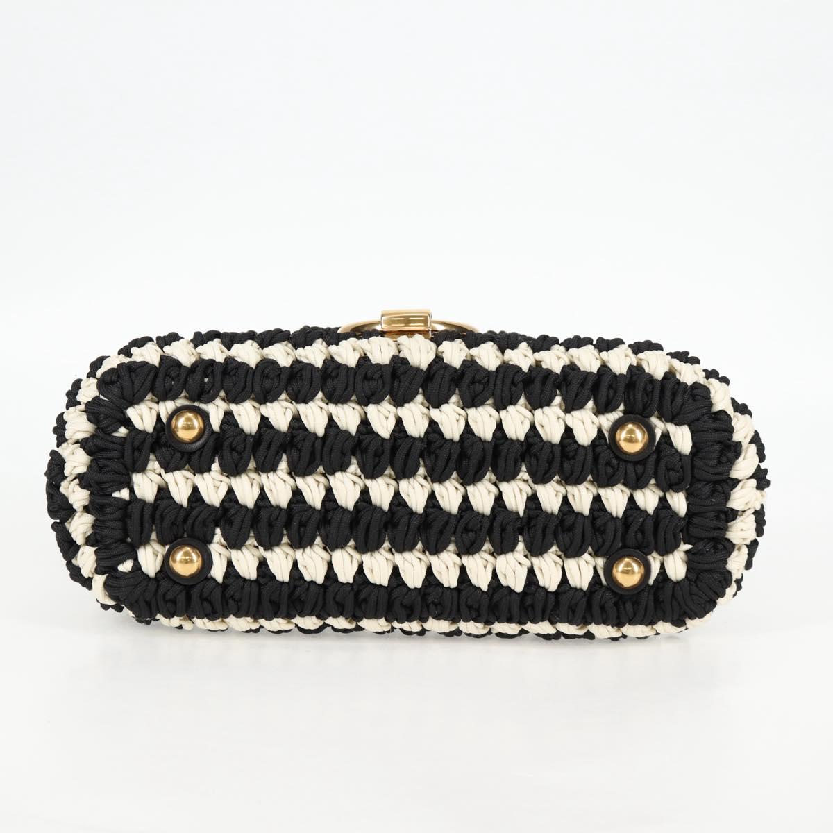 #49 Salvatore Ferragamo Margot Gancini Bag Polyester 2Way White Black