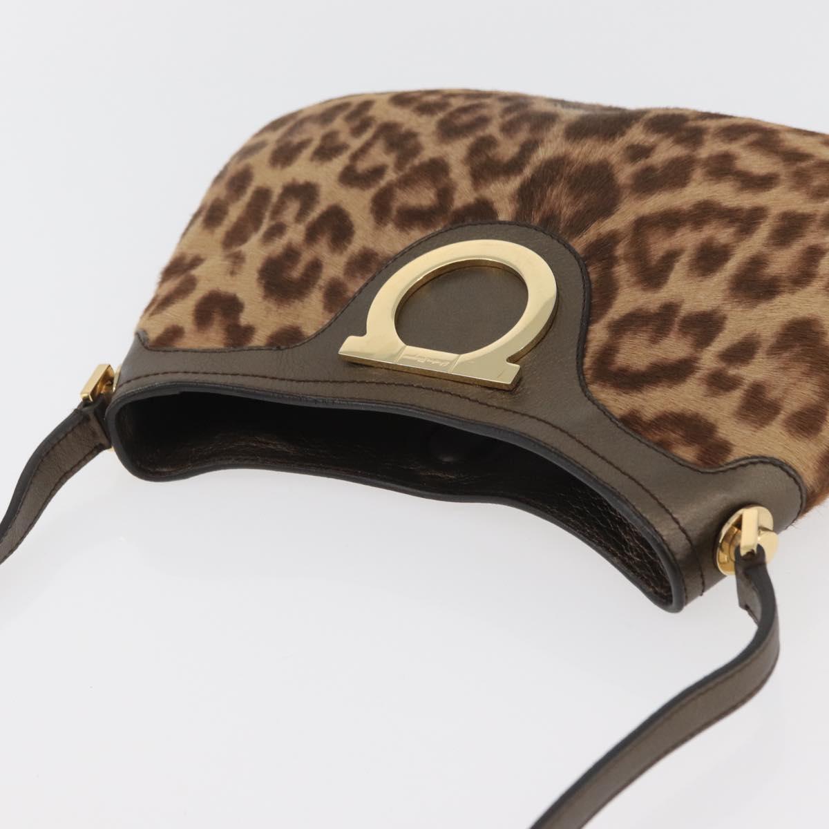 Salvatore Ferragamo Gancini Hobo Bag in leopard print pony hair
